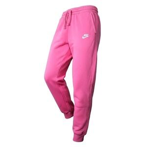 Nike Pink Sweatpants Joggers Fleece Cozy Casual Lounge Womens Size M